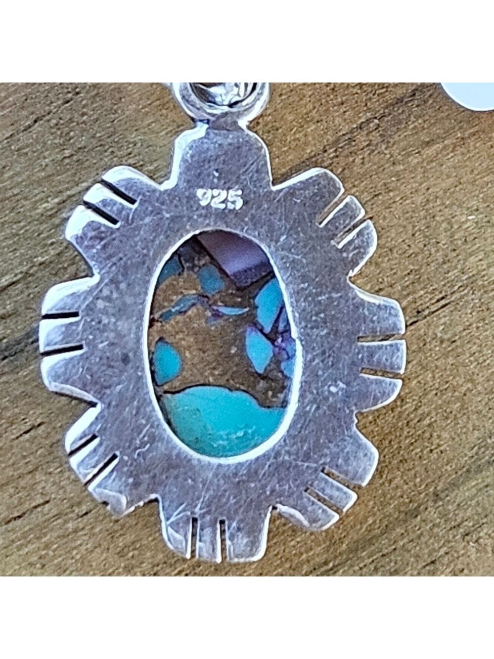 Sterling Silver Spiny Oyster Turquoise Pendant Necklace - Picture 4 of 7